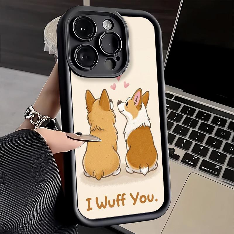 Phone Case for iPhone 17 Air 16E 15 16 Pro Max Corgi Dog Cute Cover 14 Plus 13 12 Mini Soft Shell Silicone Fundas