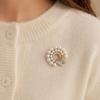 Dress Brooch Faux Pearl Rhinestone Flower Brooch, Retro Lapel Pin for Oxidation Resistant Wedding Party Bridal Shower, Women Girls Clothing