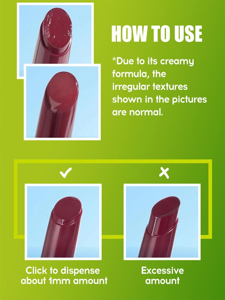 Mirror Glass Solid Lip Glaze Water Light Creamy Lip Gloss 12Hr Moisturizing Tint Avocado Lip Oil Balm Press Lipstick Cosmetic
