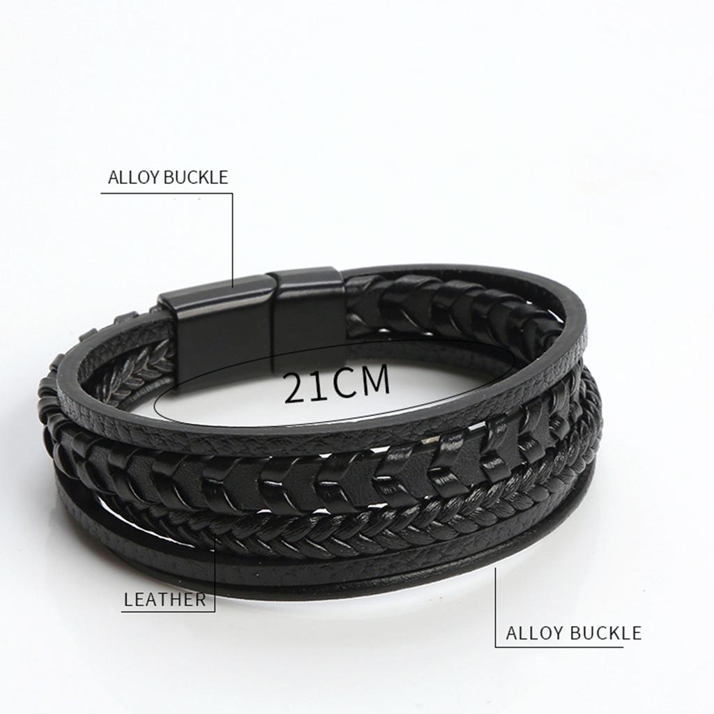 New Design Multilayer Hand Woven Genuine Leather Bracelets And Bracelets Men'S Alloy Fashion Bracelet Gifts