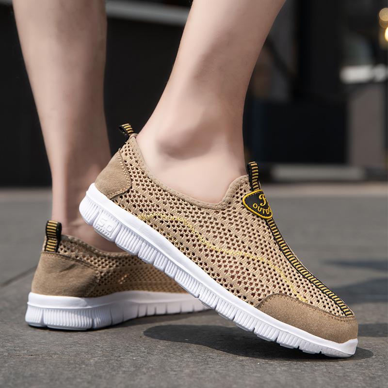 Summer Men Sneakers Hollowed Out Classic Casual Shoes Breathable Mesh Jogging Sports Shoes Lightweight Walking Shoes