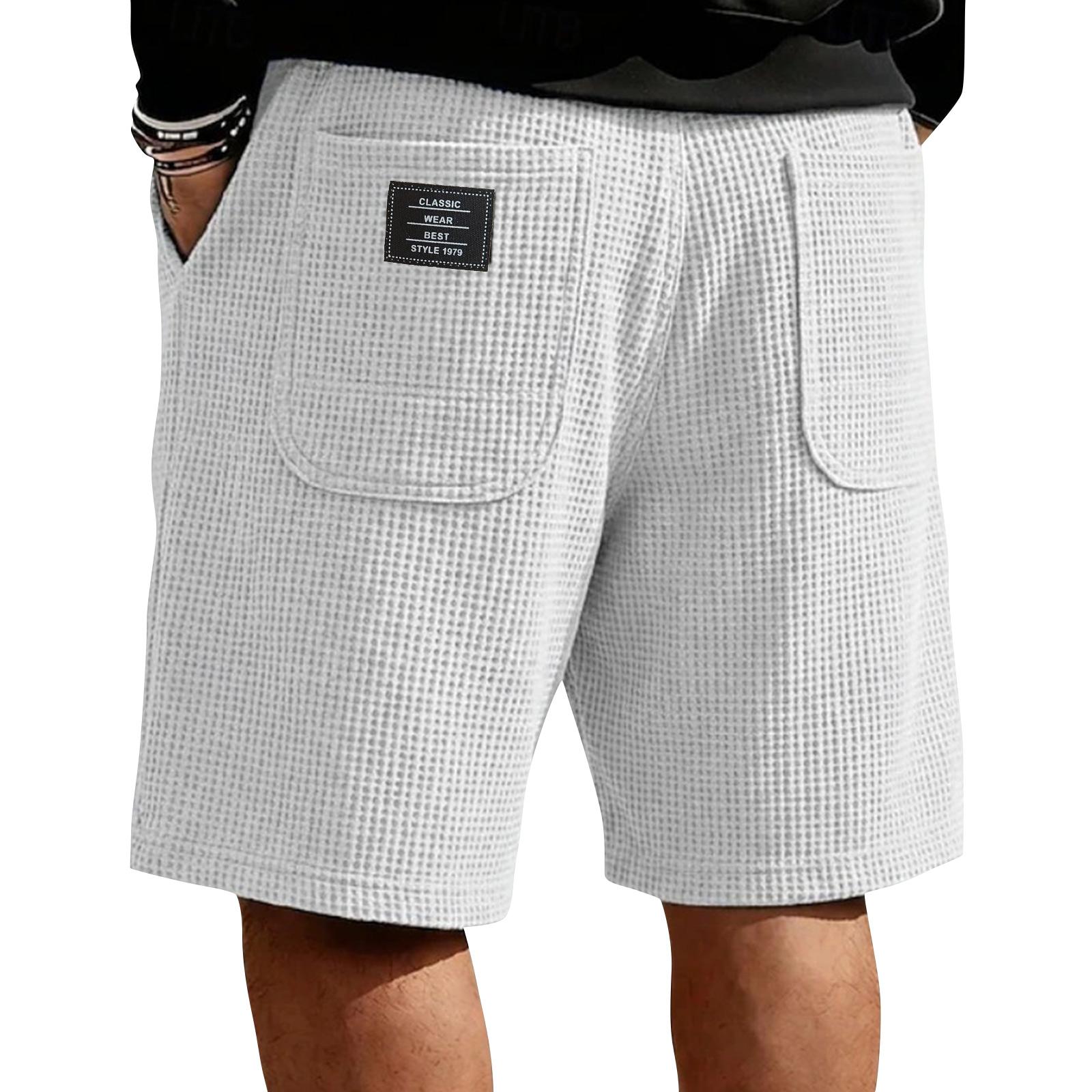 Мужские летние шорты на кулиске с карманами  Мужские повседневные пляжные брюки прямого кроя XXL белый