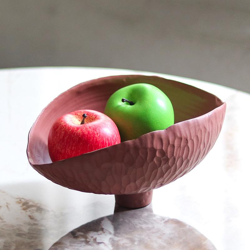 Wabi Style Creative Art Fruit Plate Ornaments New Chinese Style Model Room Hotel Restaurant Shell-shaped Decorative Storage Tray