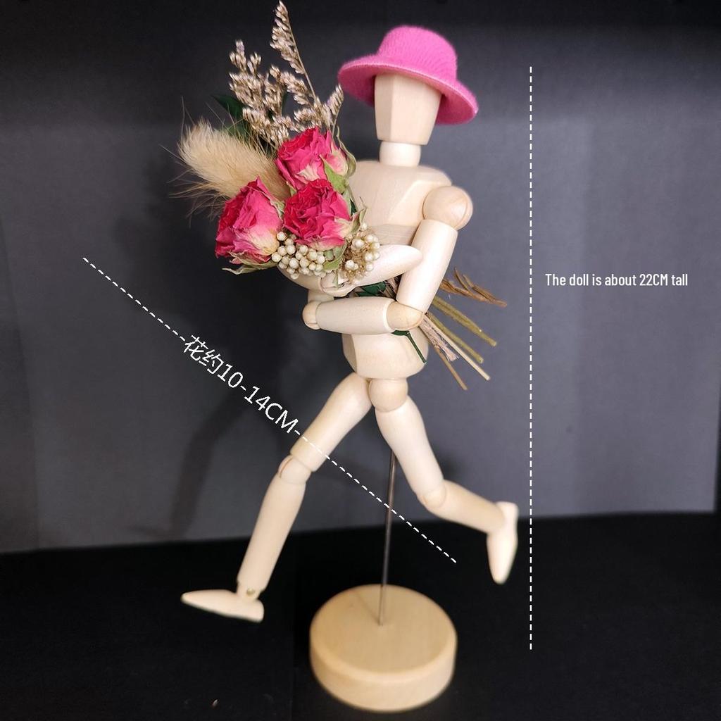 Jointed Wooden Puppet Doll: Handcrafted Human Body Ornament & Decompression Gadget.