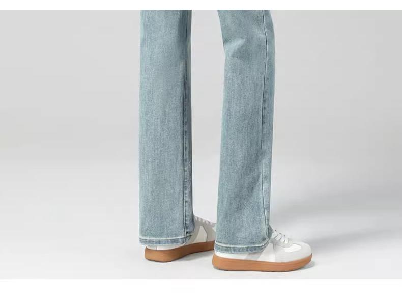 Women's 2025 New Spring/Autumn Slimming High Waist Straight-Leg Jeans - Light Color, Petite Fit with Wide and Narrow Leg Options