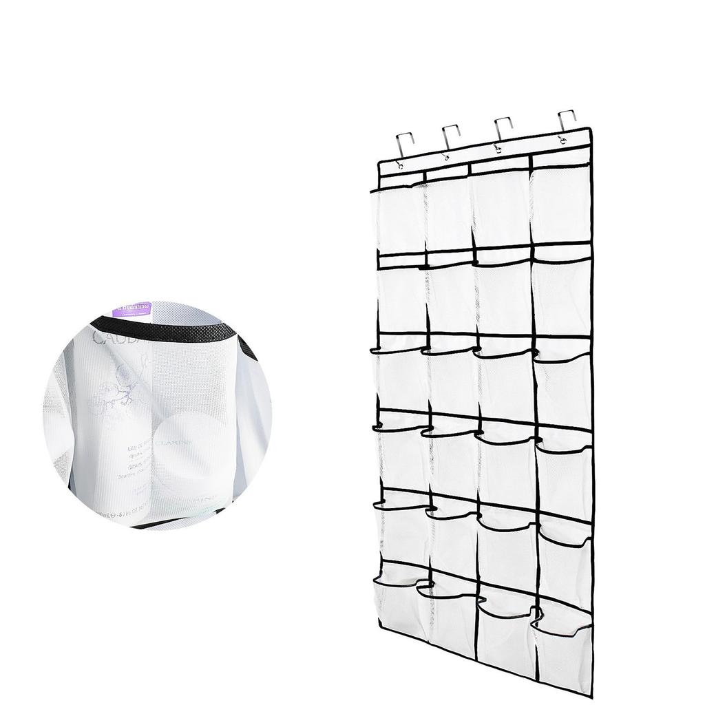 Over The Door Shoes Storage Rack Large Capacity 24 Grids Hanging Shoes Organizer Bag Bedroom Slipper Storage Bag Save Space