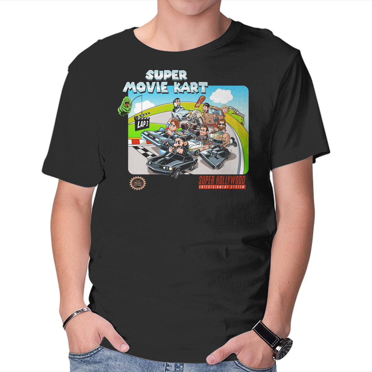 Unisex Crew Neck T-Shirt Super Movie Kart Graphic Short Sleeve Casual Tee L