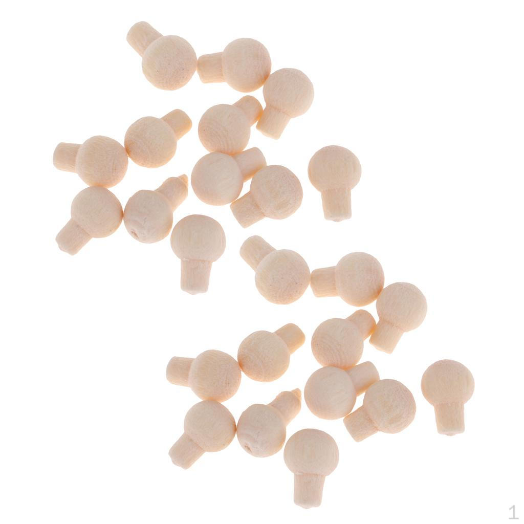 

Набор из 24 неокрашенных деревянных круглых ручек для дверей и ящиков, масштаб 1/12