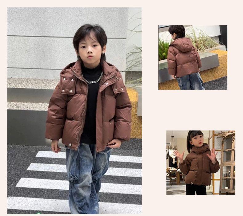 2025 Autumn/Winter Kids' Thick Hooded Down Jacket - Stylish Outerwear for Boys and Girls