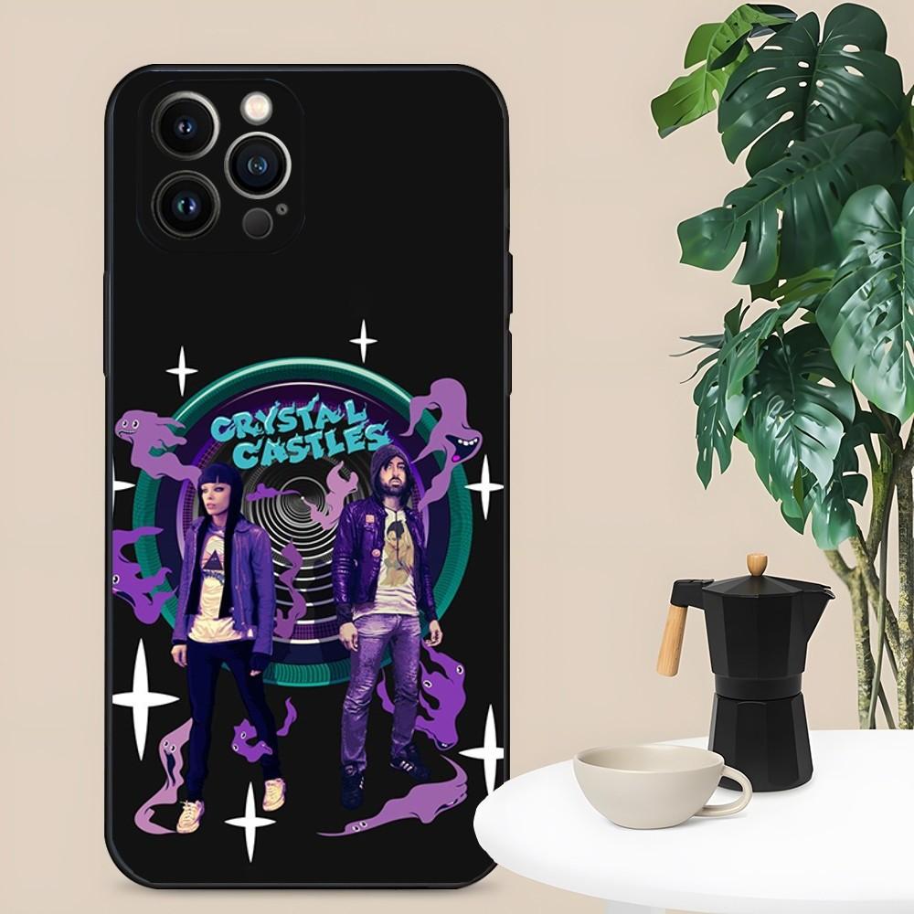 Band C-Crystal C-Castles Phone Case For Apple iPhone 15,14,13,12,11,XS,XR,X,8,7,Pro,Max,Plus,mini Silicone Black Cover