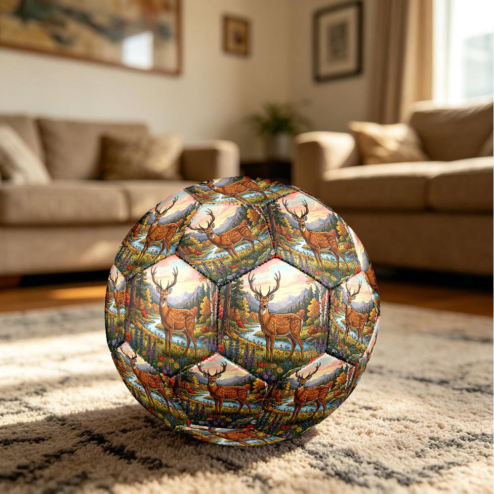 1pc Deer Autumn Landscape Durable Size 5 Soccer Ball Professional Match Training Football Indoor &Outdoor Sports Ball p60114