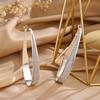 Trendy Silver Plated Teardrop Earrings - European & American Style