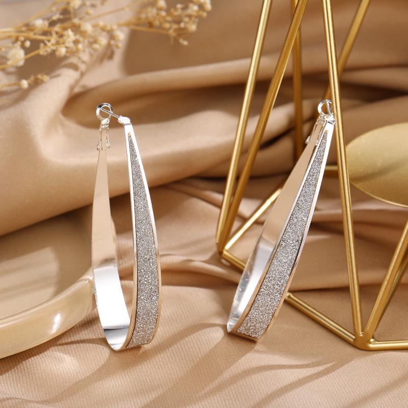 Trendy Silver Plated Teardrop Earrings - European & American Style
