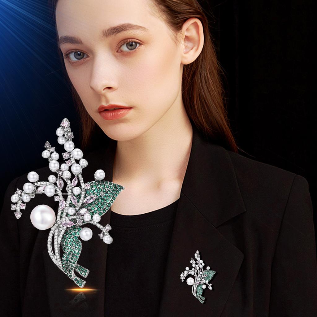 Senior Brooches Flower Leaf Brooch Pins for Women Suit Pendant  Fashion Brooches Jewelry