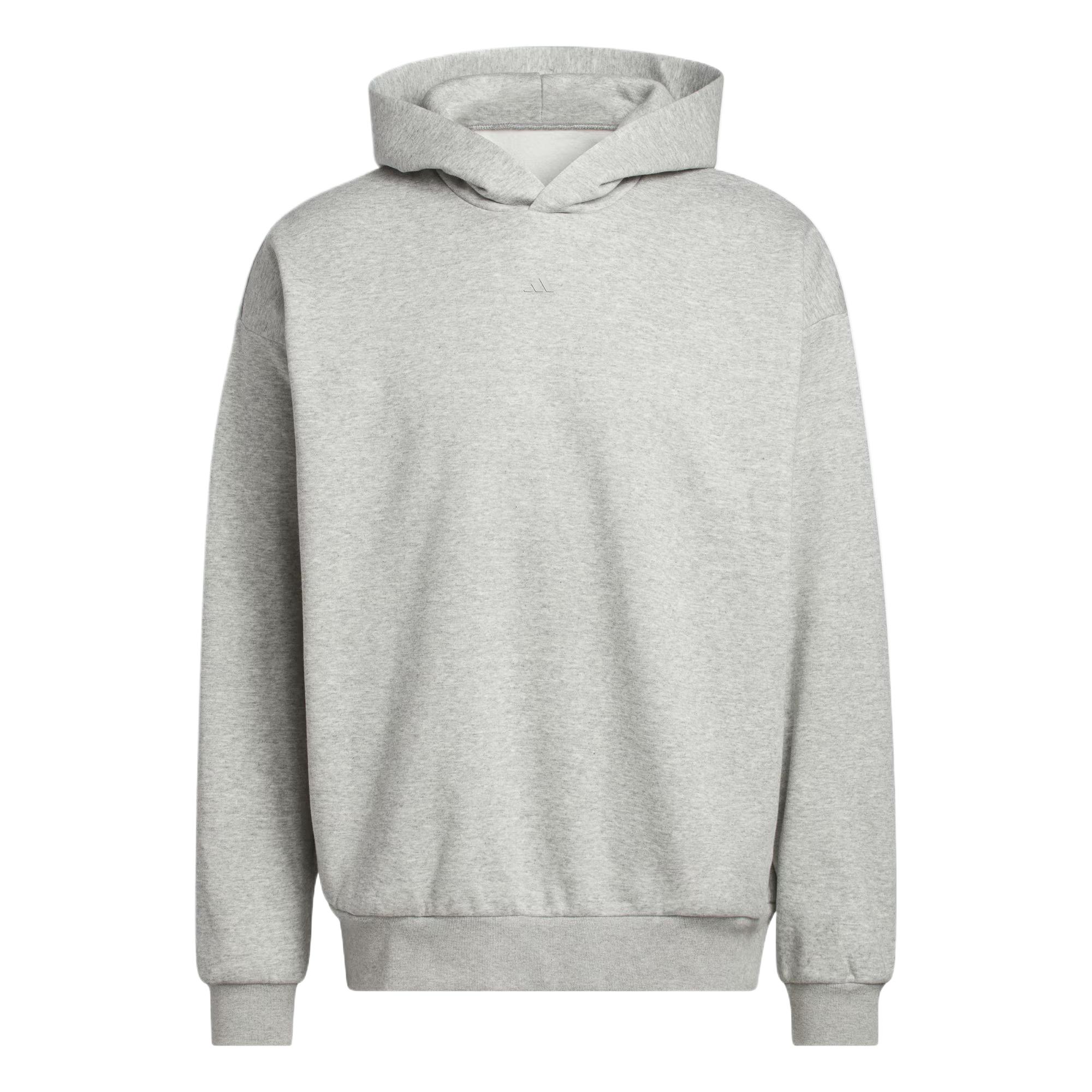 adidas Basketball Fleece Hoodie Light Grey Heather Unisex JZ9532 S