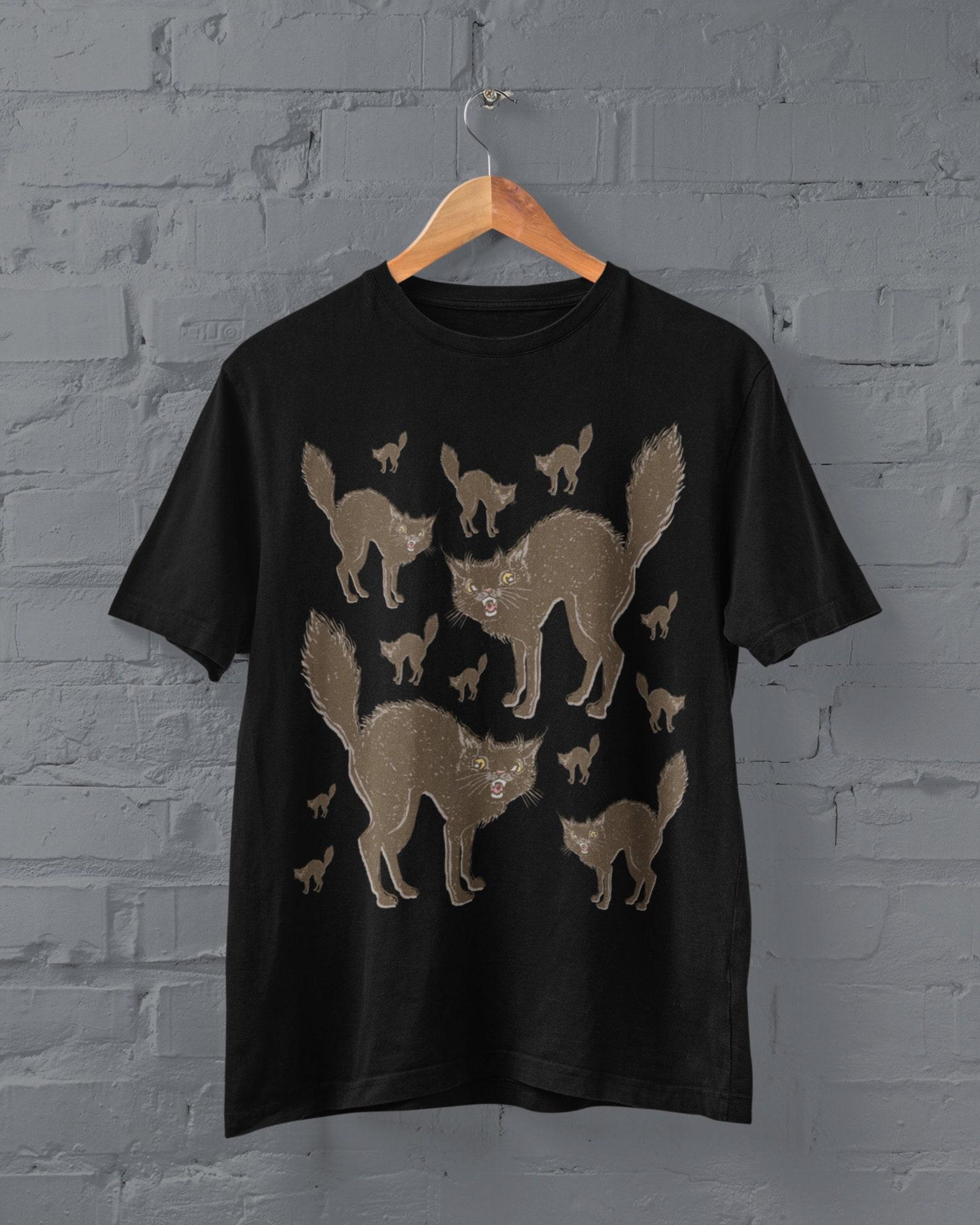 Grunge Clothing,Alt Clothing,Mall Goth,Trad Goth,Cat T Shirt,Pastel Goth,Goth Shirt,Dark Academia,Weird Shirt,Surreal T-shirt,Punk L