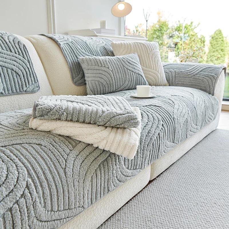 Winter Short Plush Sofa Cushion  New Sofa Seat Cushion Simple Modern Sofa Cover Cover  Cross-Border