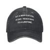Compra Un Uomo Mangia Pesce Lui Giorno Insegna Pesce Uomo A Una Vita Cappellino da Baseball Casual Cappellino Trucker da Esterno Cappellino Snapback Traspirante Estivo