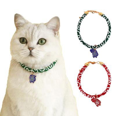 Collare per animali domestici con catena di estensione regolabile, anti-morso, traspirante, anti-soffocamento, giapponese, collana per cani con nuvola di pesce koi