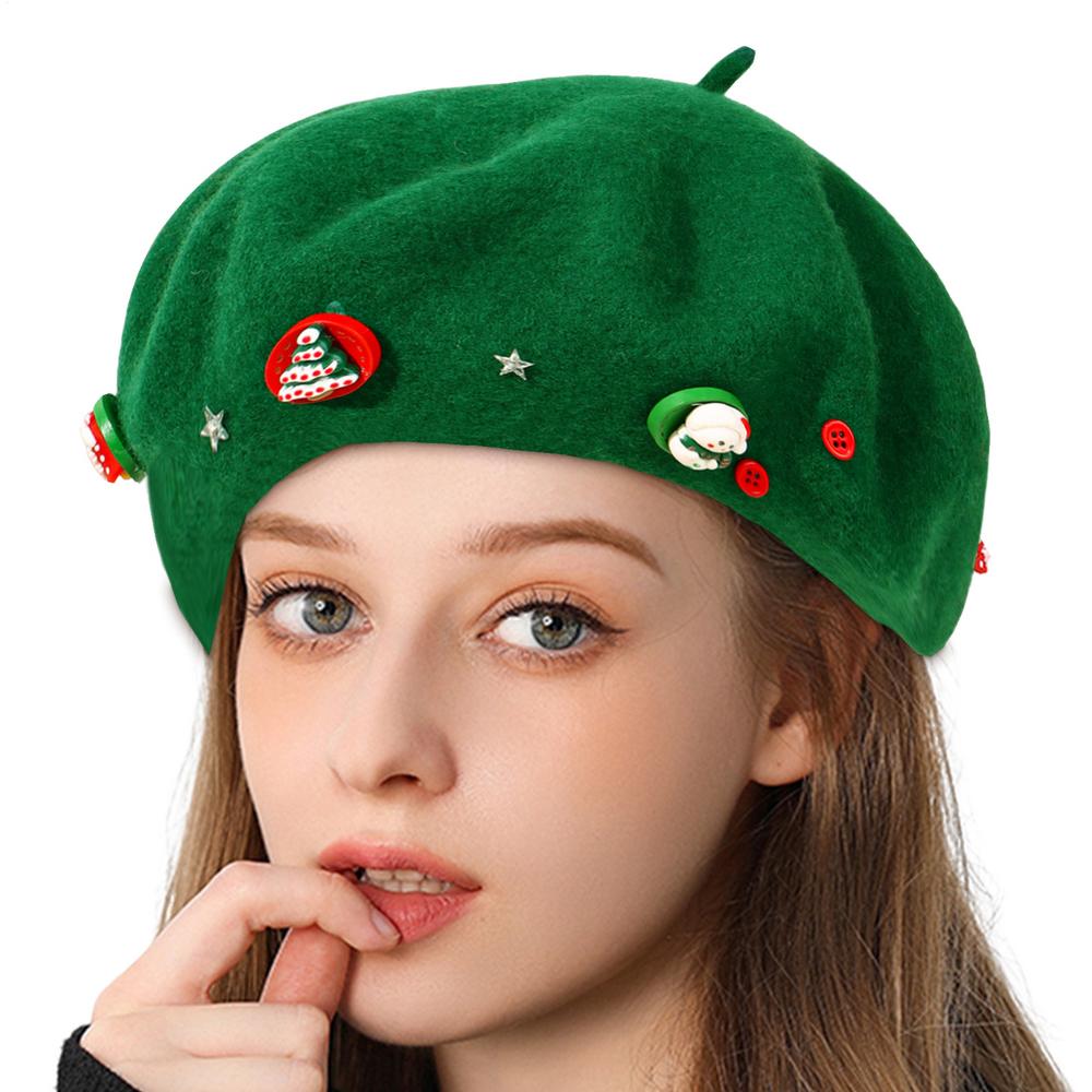 Beret Hat Christmas Decoration Beret Winter Caps For Winter Fall Artist Girls Women Ladies Dress Costume Birthday Holiday