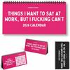2026 Things I Want To Say At Work Desk Calendar, Funny Office Desktop Flip Calendar With Sarcastic Humorous Quotes