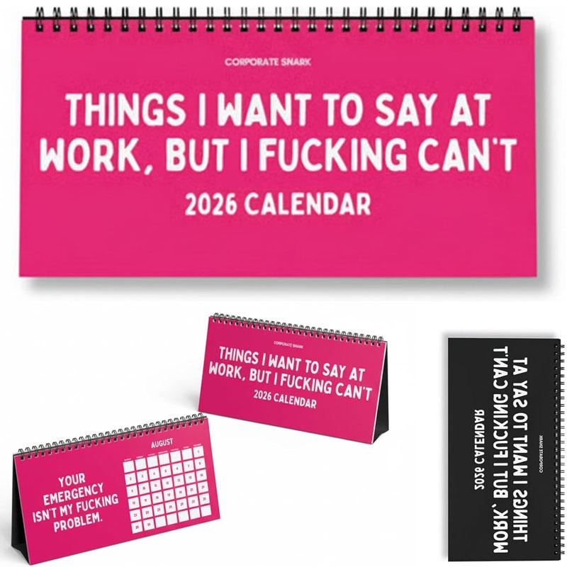 2026 Things I Want To Say At Work Desk Calendar, Funny Office Desktop Flip Calendar With Sarcastic Humorous Quotes