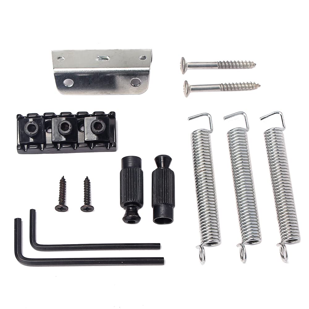 Guitar Bridge Double Lock Locking Floyd Black Bridge, Pins, Tremolo, System, Nut, Rose, [Used]