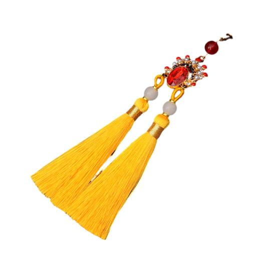 Tassel Pendant Facial Makeup Opera Car Decoration Hanging Accessories with Imitation Pearls Decor Hanfu Decoration