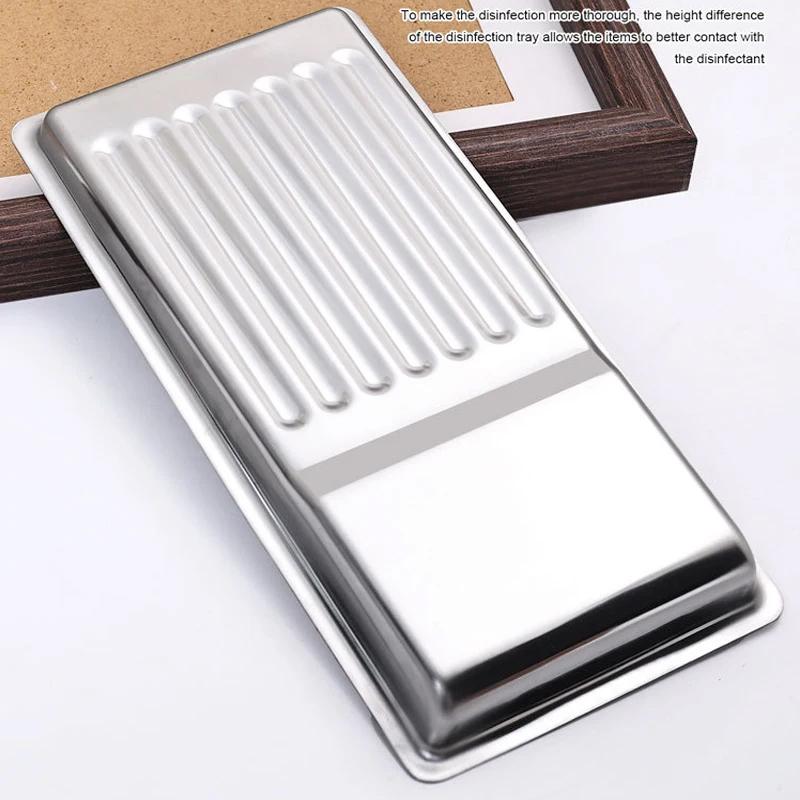 Stainless Steel Nail Art Tool Tray Sterilization Storage Cosmetic Tattoo Equipment Dental Surgery Metal Tray Manicure Organizer