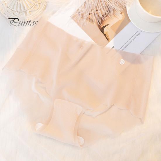 Good Breathability Briefs Women Panties Mid Waist Seamless Thin High Elasticity Solid Underpants Color Lady Female Daily Underwear