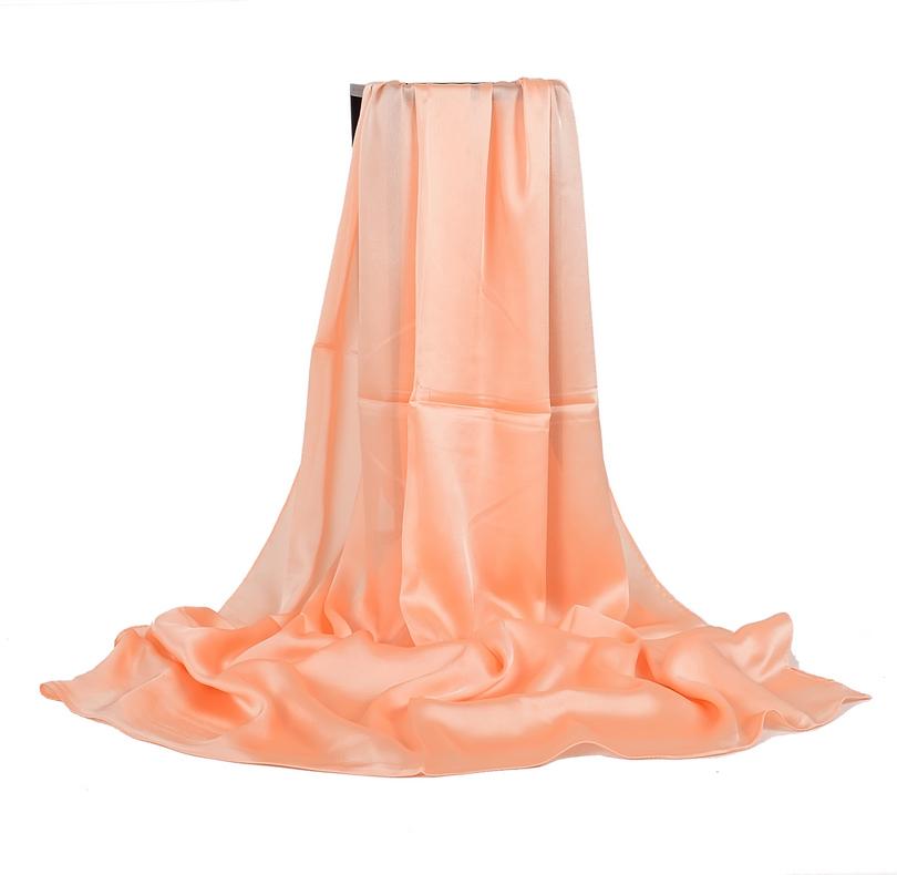 [BYSIFA] Chinese Silk Scarf Winter Women Long Satin Scarf Shawl Luxury Wine Red Scarves Simple Muslim Plain Head Scarf 180*90cm