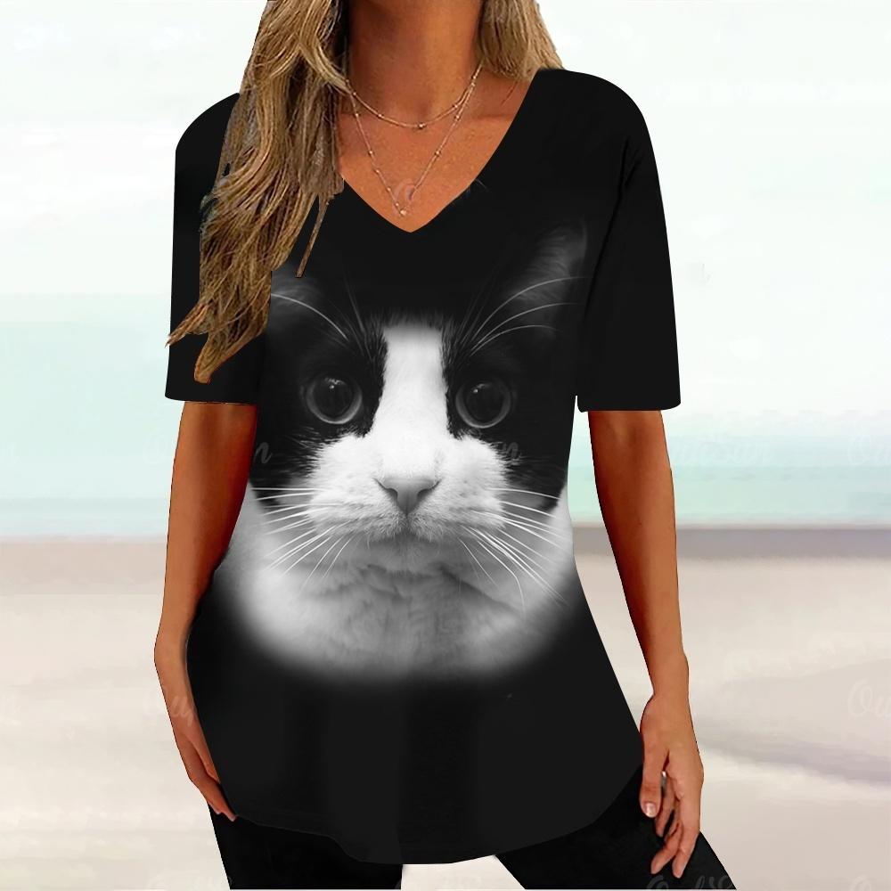 

Summer Fashion V-Neck Short Sleeve Women s T-Shirt Casual Pullover Female Clothing XL
