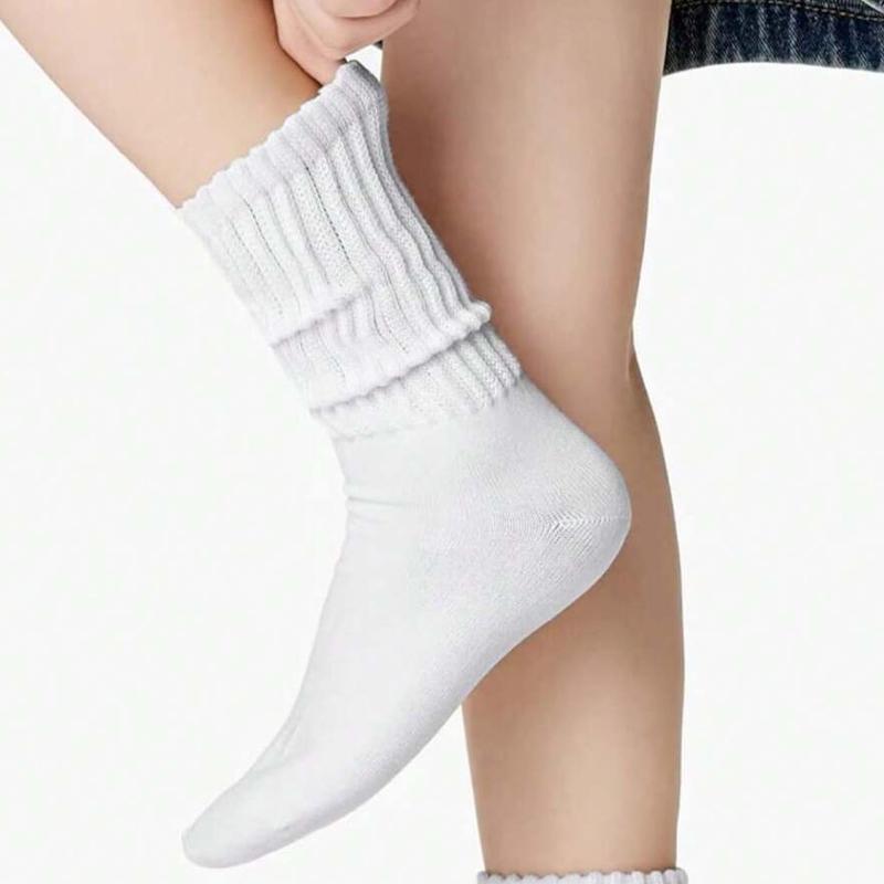 Chaussettes Mi-Mollet pour Femmes Extra Longues Montantes jusqu'au Genou Chaussettes Froncées Empilées Coton Chaussettes de Bottes pour Femmes Filles