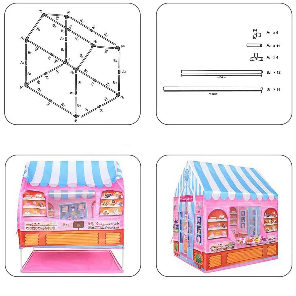 Tent for Sweets Store Authentic Tent Kids Tent [AiO JAPAN] Children, Shop, Store, Cake, Donut, Sweets, House,