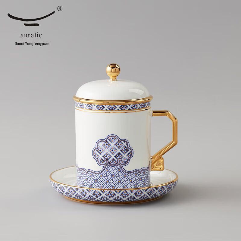 Yongfengyuan Peace & Prosperity Porcelain Covered Cup Set