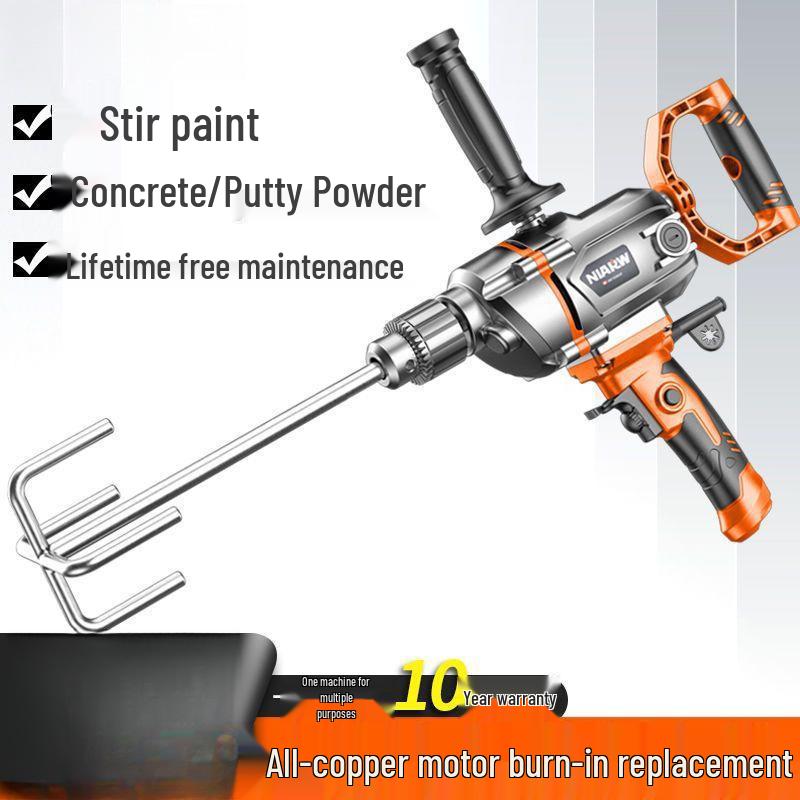 High-Power Electric Mixer for Paint, Putty, Powder, Cement, and Mortar