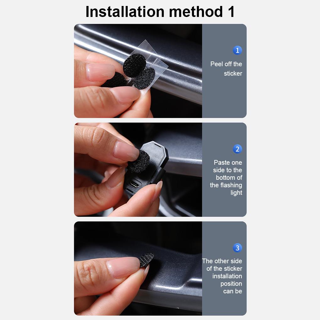 Motorcycle Warning Light Rechargeable Self-adhesive Memory Function Multi-modes Electric Scooter Signal Indicator