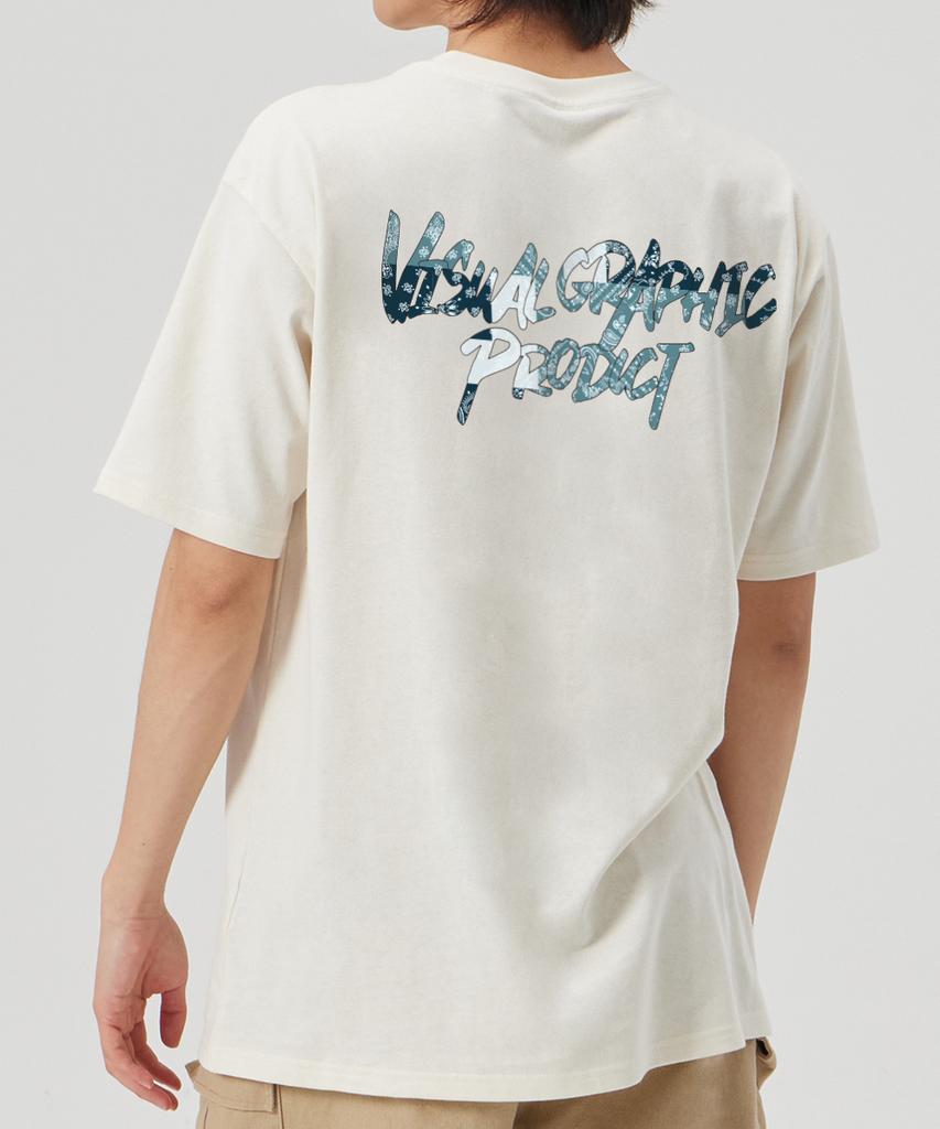BY.L Multi Paisley Graffiti Logo Short Sleeve T-Shirt Cream