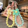 Mobile Phone Lanyard Wrist Rope Handmade Bead Colorful Macaron Round Bead Decoration Phone Case Anti Loss Lanyards Phone Charms