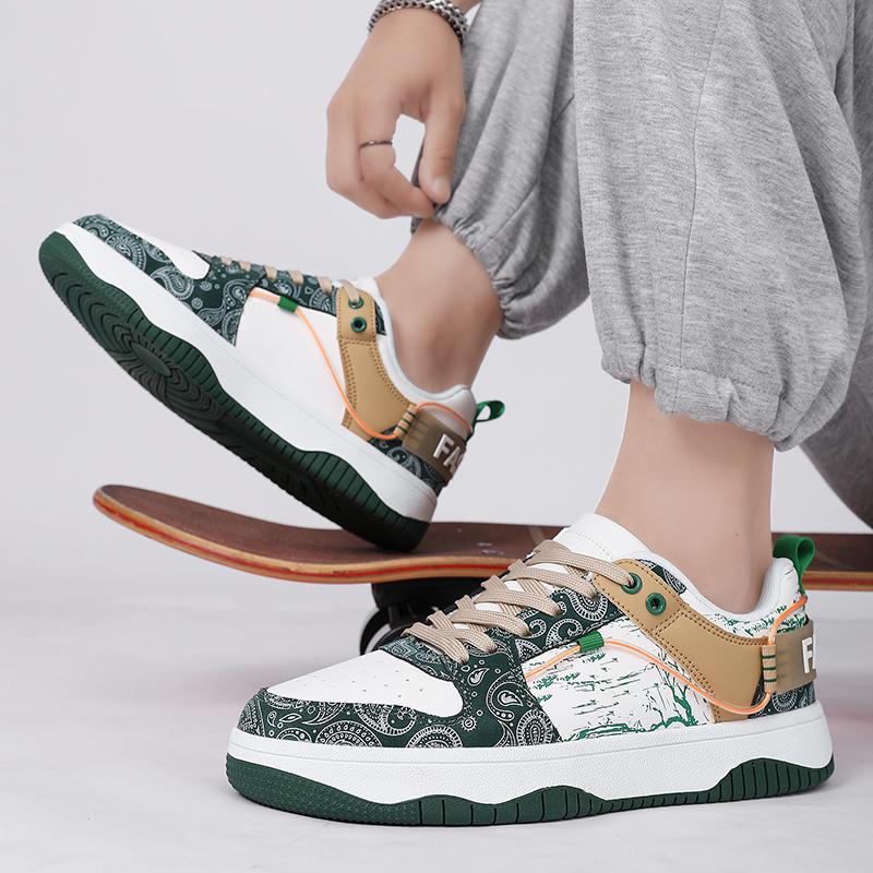 Herren Casual Skateboardschuhe Bedruckte Laufschuhe Joggingsneaker Schuhe für Studenten Übergröße