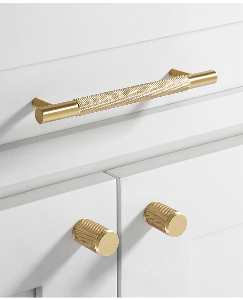 American Style Brass Wardrobe & Cabinet Door Handle - Retro French Copper Design