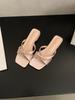 Fashion Square Toe Shoes Butterfly-Knot Big Size Ladies' Slippers Butterfly-knot Slides Square Toe Shoes Woman 2025 Big Size Butterfly-K
