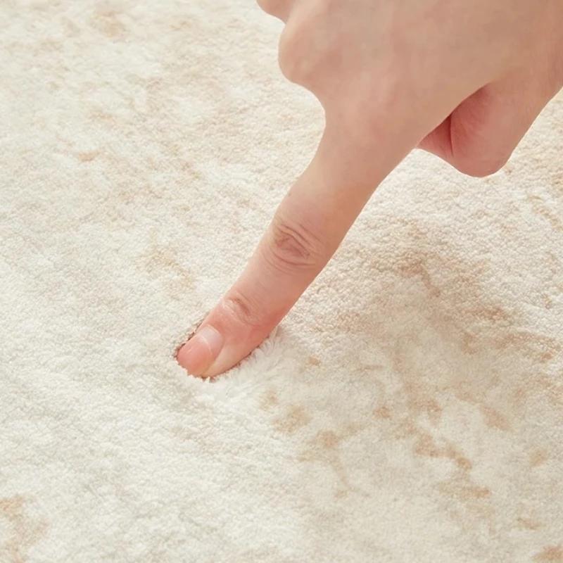 Maillard Color Carpets for Living Room Wabi-sabi Style Bedroom Decor Plush Carpet Fluffy Soft Round Log Rug Large Area Thick Mat