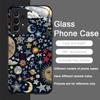 Tempered Glass Phone Case for Samsung Galaxy S25 Ultra S24 S23 Plus S22 S21 S20 FE A56 Luxury Retro Style Stars Planet Y2K Cover