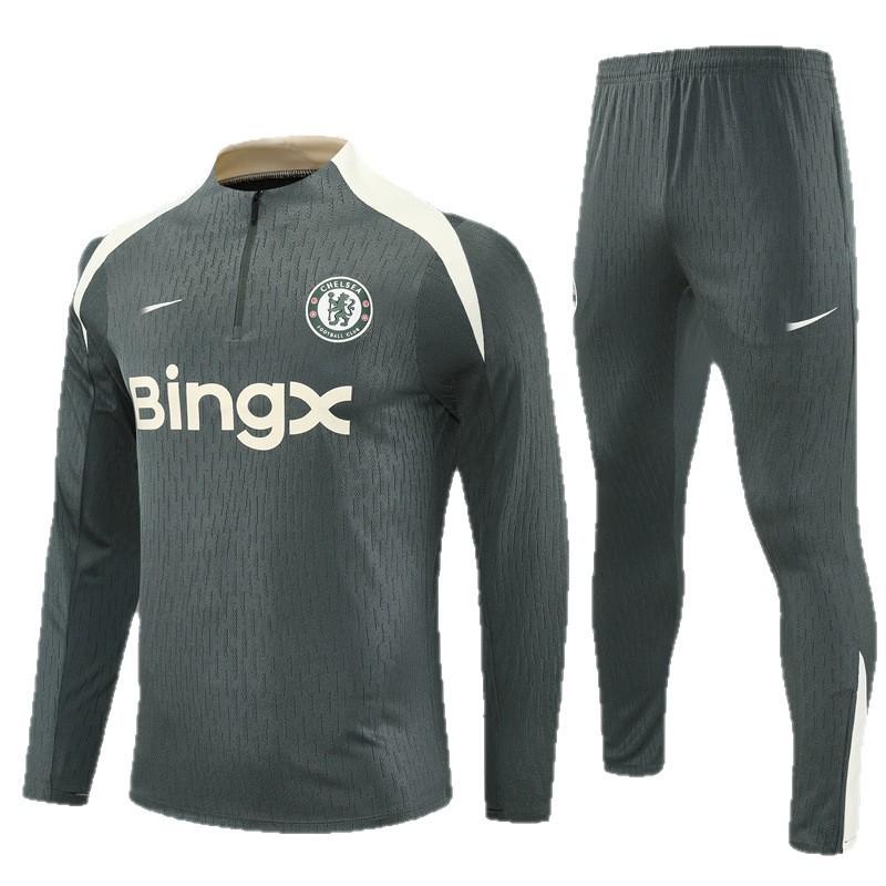 Chelsea Football Jersey Game Training Jersey Set Autumn And Winter Semi-Pull Pre-Game Warm-Up Jersey Children'S Short Sleeves