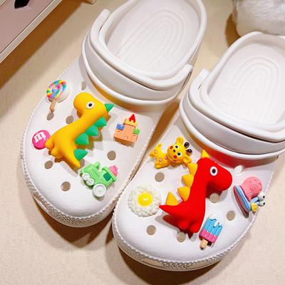 Shoe Charm DIY Pins Little Dinosaur Decoration Buckle for Hole Shoes Charms Set Accessories Kids Boy Girls Gift