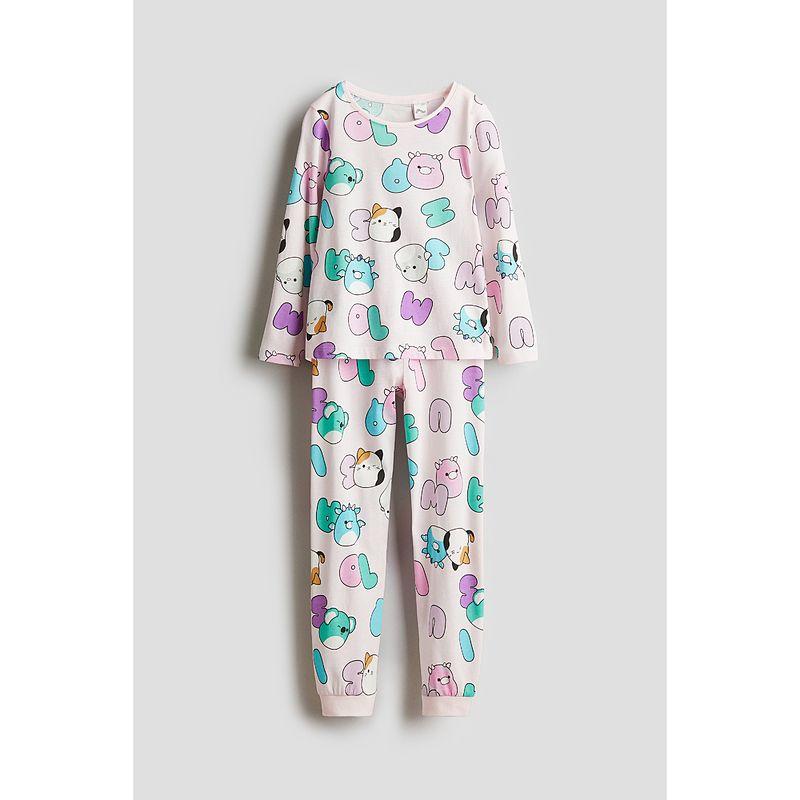 

HM Children s Clothing Girls Home Wear Suit Autumn Print Casual Pajamas Cotton Soft Pajama Pants 0513489 Light pink/Squishmallows 120/60