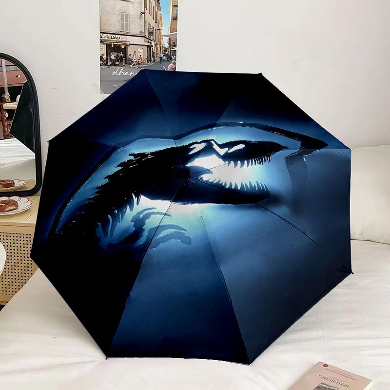 Dinosaur Moonlit Adventure Umbrella 8-Frame for Travel, camping, Casual Lightweight Portable Umbrella, Essential for every family Holidays Gift
