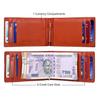 Eddy Black/Orange Money Clip Leather Wallet for Men - Minimal Leather Wallet for Men