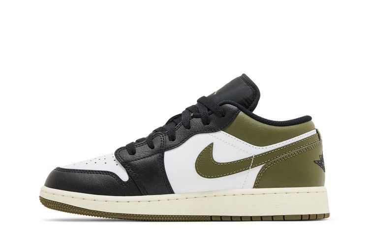 Jordan 1 Low Black Toe Medium Olive (GS)